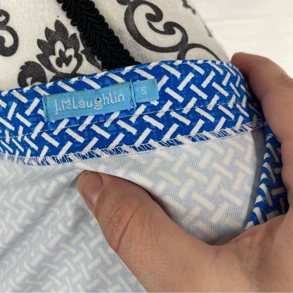 J. McLaughlin Crosshatch Scoop Neck Stretch Fit & Flare Midi Dress - Picture 7 of 10